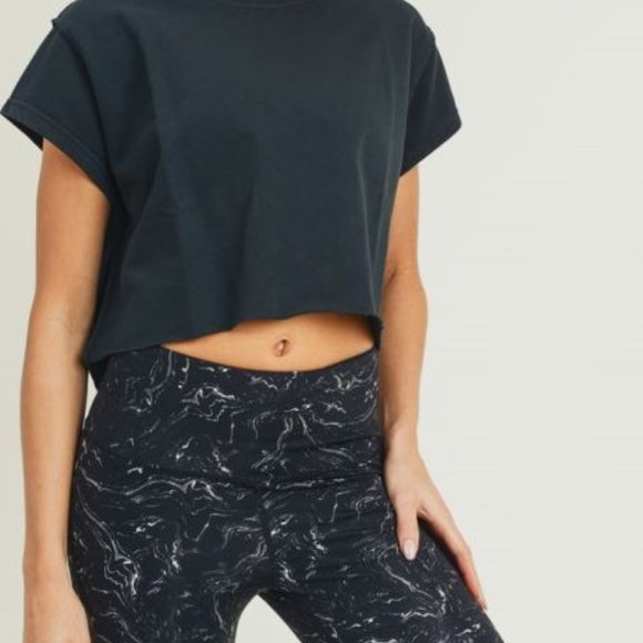 Cap Sleeve Crop Top With Raw Edges, 100% C… - Picture 7 of 12